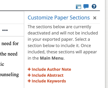 How do I manage my paper sections?