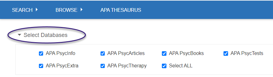 Advanced Search on APA PsycNet